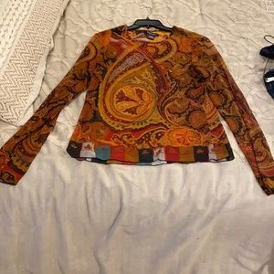 Etcetera sheer multicolor top